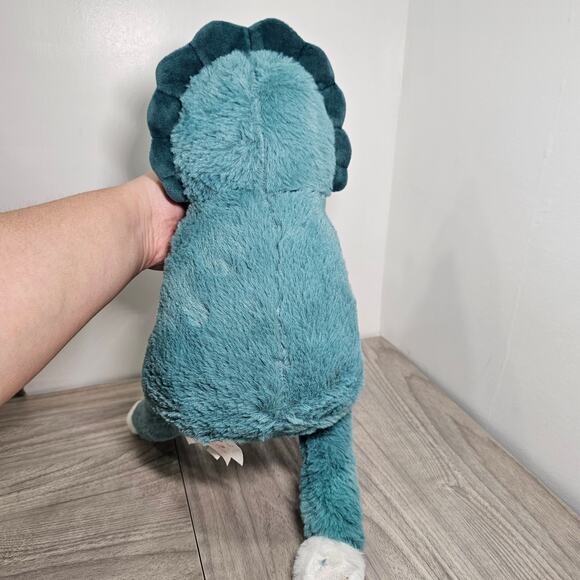 L2D Love 2 Design Blue Teal Dinosaur Plush Pillow Stuffed Animal Triceratops - Picture 2 of 4